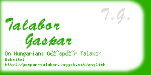 talabor gaspar business card